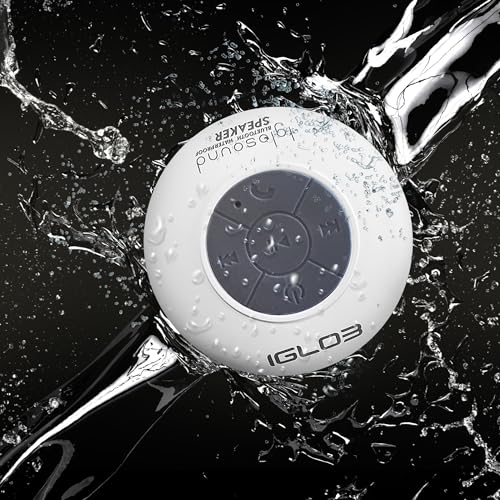 IGLO3 Bluetooth Shower Speaker - Waterproof Speaker for Shower with Suction Cup, Built-in Microphone Voice Control Bathroom Speaker Bluetooth Waterproof, Shower Speaker Bluetooth Waterproof (Pink)