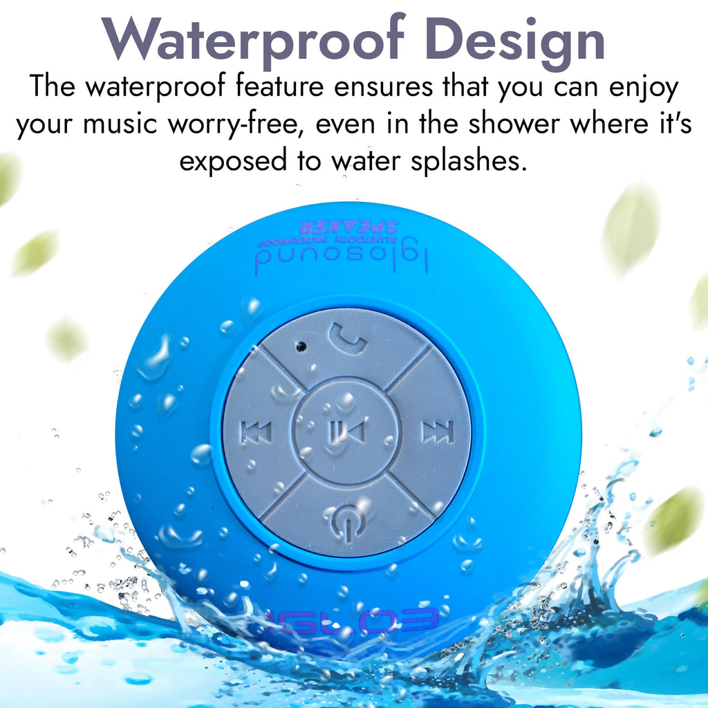 IGLO3 Bluetooth Shower Speaker - Waterproof Speaker for Shower with Suction Cup, Built-in Microphone Voice Control Bathroom Speaker Bluetooth Waterproof, Shower Speaker Bluetooth Waterproof (Pink)