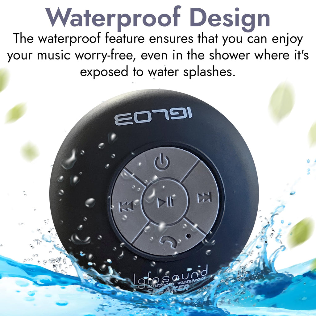 IGLO3 Bluetooth Shower Speaker - Waterproof Speaker for Shower with Suction Cup, Built-in Microphone Voice Control Bathroom Speaker Bluetooth Waterproof, Shower Speaker Bluetooth Waterproof (Pink)